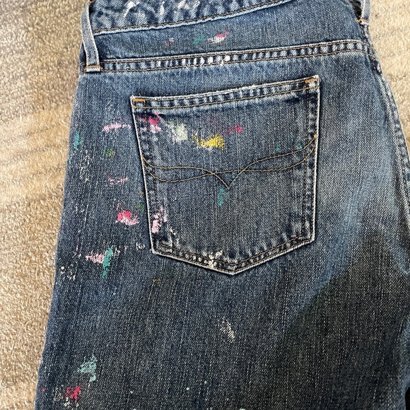 Ralph Lauren Distressed Astor Slim Boyfriend Jeans w/Painted Graffiti, Size 30 - Picture 5 of 8